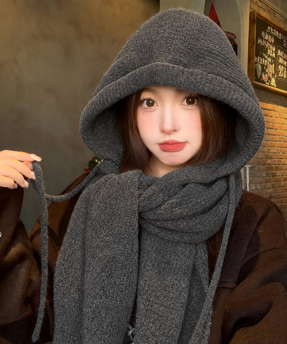 フードマフラーニットバラクラバ韓国風防寒