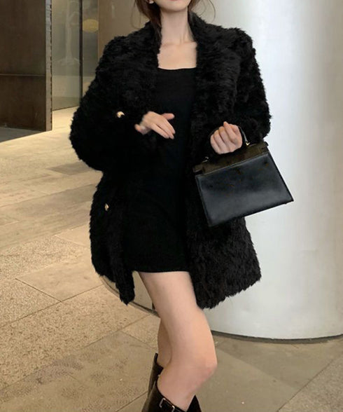 エコファージャケット もこもこブルゾン冬 レディース フェミニン暖かボアジャケット きれいめフェイクファーコート オフィスカジュアル ふわふわ中綿ジャケット韓国風 6MEIC-001