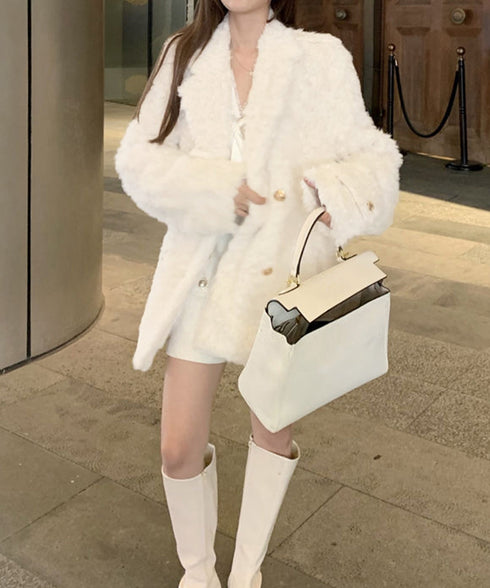 エコファージャケット もこもこブルゾン冬 レディース フェミニン暖かボアジャケット きれいめフェイクファーコート オフィスカジュアル ふわふわ中綿ジャケット韓国風 6MEIC-001