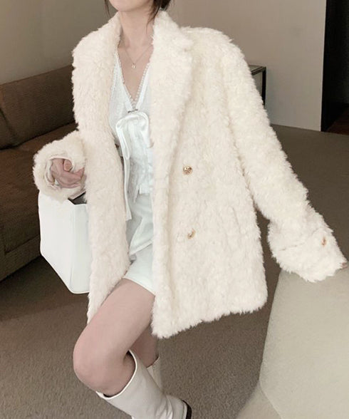 エコファージャケット もこもこブルゾン冬 レディース フェミニン暖かボアジャケット きれいめフェイクファーコート オフィスカジュアル ふわふわ中綿ジャケット韓国風 6MEIC-001