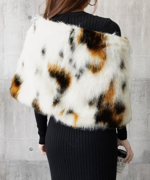 ファーケープ ファーショール 防寒肩掛け エコファーボレロケープ韓国風 ボリュームファーポンチョレディース きれいめドレスケープ 暖かい 結婚式ストールパーティー 6MEIZIMENG-001