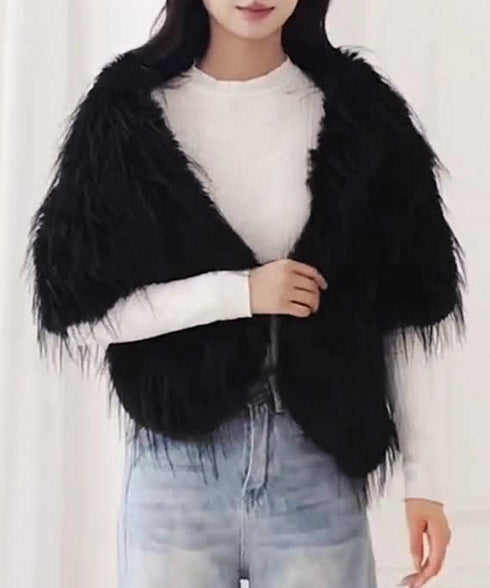 ファーケープ ファーショール 防寒肩掛け エコファーボレロケープ韓国風 ボリュームファーポンチョレディース きれいめドレスケープ 暖かい 結婚式ストールパーティー 6MEIZIMENG-001