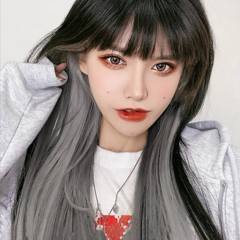 エクステ 髪 ワンタッチカラフルエクステ ウィッグ ぶら下げ耳染め ハロウィン コスプレかつら ロングウイッグストレート ヘアピースつむじカバー ヘアアレンジ6色 6MTING-001