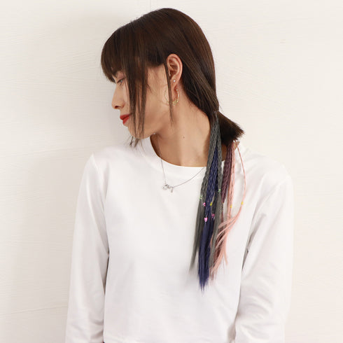 エクステ 三つ編み派手ワンタッチエクステ ロングポイントウィッグ プチプラ イベント編み込みウィッグ 原宿文化祭 カラーエクステンション ハロウィン ダンス髪飾り 6MTING-003