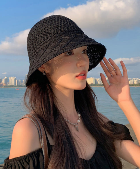 麦わら帽子 レディース バケットハット夏 蒸れないペーパーハット 大人可愛い 涼しい ストローハット 軽量サマーハット 韓国風 ナチュラル帽子 春秋夏 旅行ぼうし 6NAYUE-002