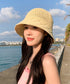 麦わら帽子 レディース バケットハット夏 蒸れないペーパーハット 大人可愛い 涼しい ストローハット 軽量サマーハット 韓国風 ナチュラル帽子 春秋夏 旅行ぼうし 6NAYUE-002