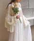透かし編み レースカーディガン リボン袖 レディース 大人可愛いトッパーカーディガン ランタンスリーブ羽織り くしゅくしゅ袖口 サマートップス ライトアウター春夏 6QINGROU-001