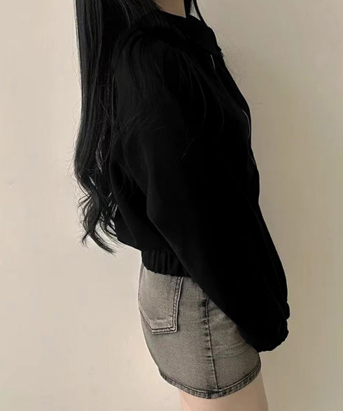 スエード調ジャケット韓国風ライトアウター 襟付きジップジャケットレディース 秋冬 レトロ ショート丈ブルゾンジャケット カジュアル おしゃれジャンパーゆったり秋服 6QINGROU-005