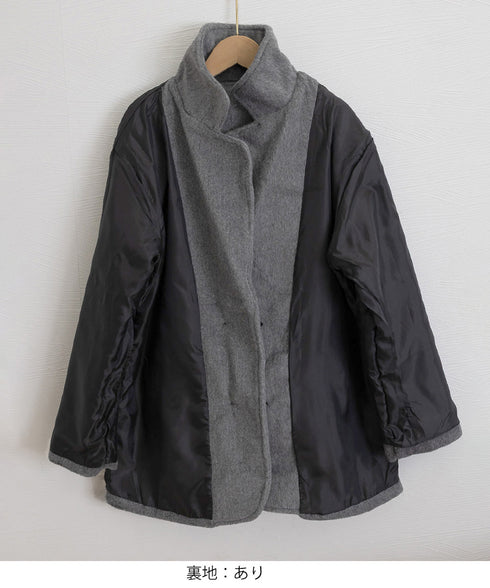 リッチシャギー ミドルコート レディース ダブルブレストジャケット 大人カジュアル テーラードコート ゆったりジャケット 秋冬アウター厚手 あったかアウター 上品 6QINGROU-008