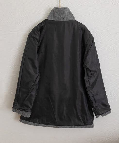 リッチシャギー ミドルコート レディース ダブルブレストジャケット 大人カジュアル テーラードコート ゆったりジャケット 秋冬アウター厚手 あったかアウター 上品 6QINGROU-008