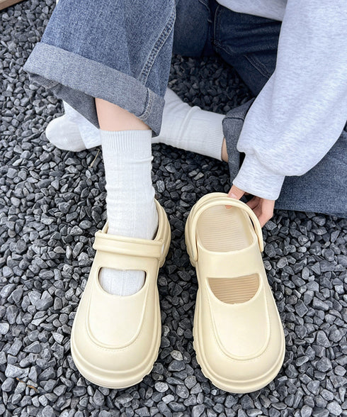 クロッグ厚底サンダル EVAサンダル美脚 レディースプラットフォームシューズ 滑り止めシャワーサンダル履きやすい バックバンド付き 軽量スリッポンサンダルリゾート 6SHENGXIAN-001