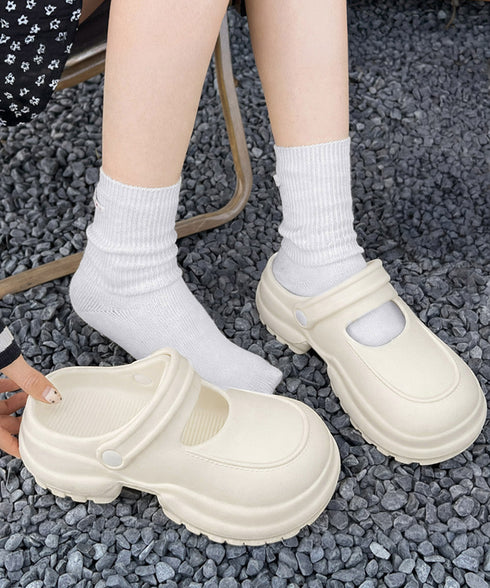 クロッグ厚底サンダル EVAサンダル美脚 レディースプラットフォームシューズ 滑り止めシャワーサンダル履きやすい バックバンド付き 軽量スリッポンサンダルリゾート 6SHENGXIAN-001