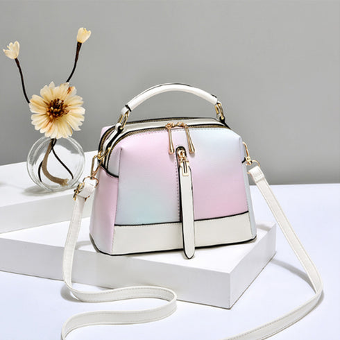 ショルダーバッグ春夏グラデーションカラー レディース おしゃれ 2WAY 斜め掛けカバン PUレザー ハンドバッグ 手提げ オフィスカジュアル 肩掛けバッグ 通勤 6SHICHEN-001