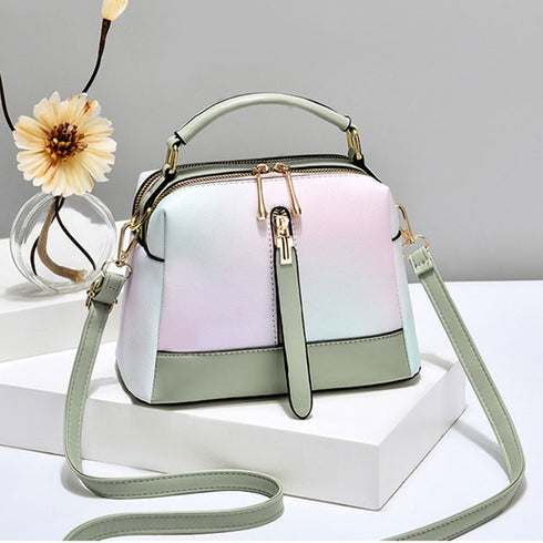 ショルダーバッグ春夏グラデーションカラー レディース おしゃれ 2WAY 斜め掛けカバン PUレザー ハンドバッグ 手提げ オフィスカジュアル 肩掛けバッグ 通勤 6SHICHEN-001