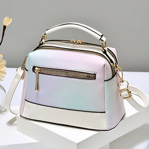ショルダーバッグ春夏グラデーションカラー レディース おしゃれ 2WAY 斜め掛けカバン PUレザー ハンドバッグ 手提げ オフィスカジュアル 肩掛けバッグ 通勤 6SHICHEN-001