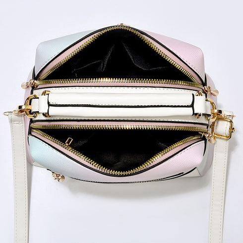 ショルダーバッグ春夏グラデーションカラー レディース おしゃれ 2WAY 斜め掛けカバン PUレザー ハンドバッグ 手提げ オフィスカジュアル 肩掛けバッグ 通勤 6SHICHEN-001