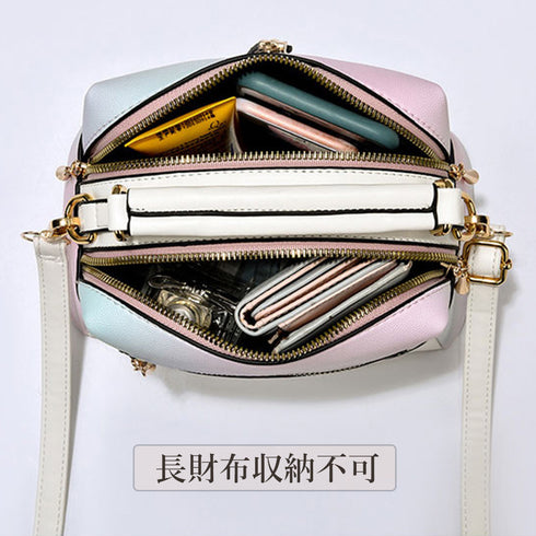 ショルダーバッグ春夏グラデーションカラー レディース おしゃれ 2WAY 斜め掛けカバン PUレザー ハンドバッグ 手提げ オフィスカジュアル 肩掛けバッグ 通勤 6SHICHEN-001