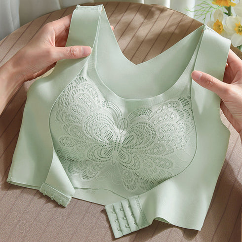 ナイトブラ ノンワイヤー レディース下着 フロントホック 脇肉 脇高ブラ 響きにくい ブラジャー シームレス 寄せ上げ 盛りブラ 谷間 姿勢サポーターインナー美胸 6SHIDYA-001