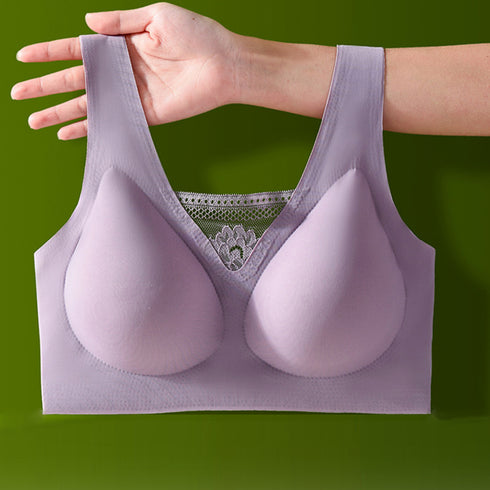 ハーフトップブラジャー ノンワイヤーブラ 可愛い シームレス ワイヤレス ナイトブラ 盛れる スポーツブラ 美胸 セクシーランジェリー 脇高ブラ 下着 インナー 6SHIDYA-004