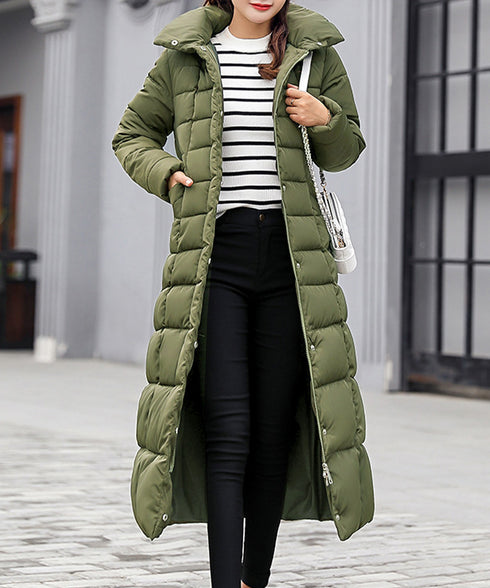 キルティングフェイクダウンコートロング丈 レディース ボリュームファーフード付きロングコート 大人きれいめ 防風防寒アウターあったか中綿コートエコダウンジャケット 6TIANNIAO-001