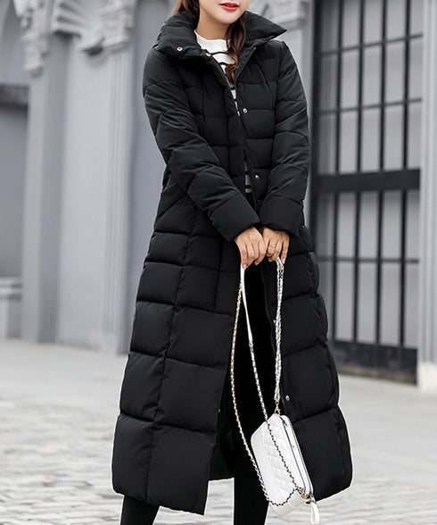 キルティングフェイクダウンコートロング丈 レディース ボリュームファーフード付きロングコート 大人きれいめ 防風防寒アウターあったか中綿コートエコダウンジャケット 6TIANNIAO-001