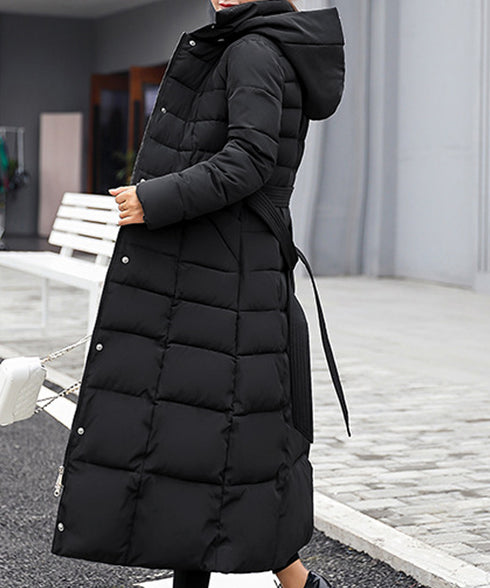 キルティングフェイクダウンコートロング丈 レディース ボリュームファーフード付きロングコート 大人きれいめ 防風防寒アウターあったか中綿コートエコダウンジャケット 6TIANNIAO-001