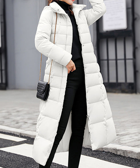 キルティングフェイクダウンコートロング丈 レディース ボリュームファーフード付きロングコート 大人きれいめ 防風防寒アウターあったか中綿コートエコダウンジャケット 6TIANNIAO-001
