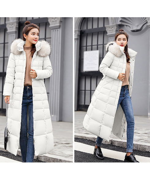 キルティングフェイクダウンコートロング丈 レディース ボリュームファーフード付きロングコート 大人きれいめ 防風防寒アウターあったか中綿コートエコダウンジャケット 6TIANNIAO-001