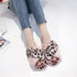 ファーサンダル レディース レオパード柄 ファースリッパ あったか 滑り止め ヒョウ柄 秋冬 フラットサンダル 室内履き ふわふわクロスストラップ ルームシューズ 6TMEI-001
