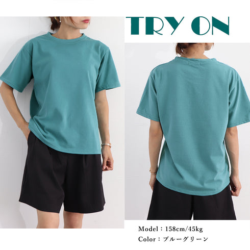 Tシャツ 半袖 無地tシャツ カットソー レディース 大人定番tシャツ ベーシック クルーネック 通勤通学 シンプル 白Tシャツ 韓国 夏服 全8色 コットン 6WANGJI-003