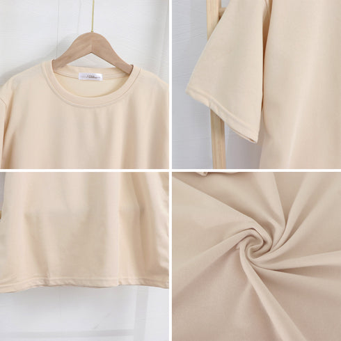 Tシャツ 半袖 無地tシャツ カットソー レディース 大人定番tシャツ ベーシック クルーネック 通勤通学 シンプル 白Tシャツ 韓国 夏服 全8色 コットン 6WANGJI-003