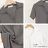 ポロシャツ レディースクロップドTシャツ 韓国 半袖 スリムフィットTシャツ 細見え ショート丈トップス 着やせ カジュアル無地tシャツ ストリート ダンス衣装黒 6WANJIA-004