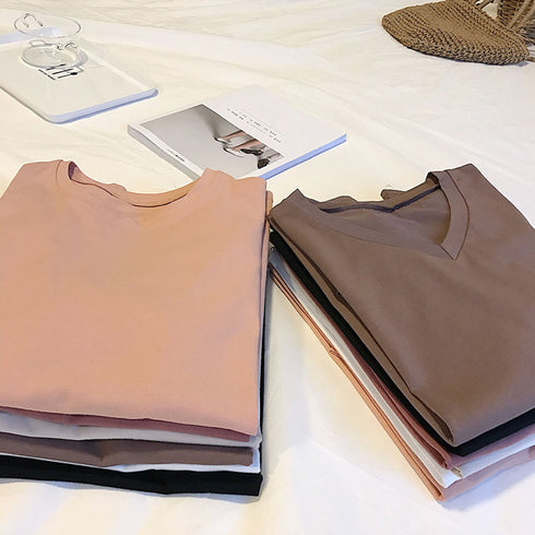 tシャツ レディース 半袖 カジュアル tシャツ レディース 半袖 カジュアル 無地 くすみ ラウンドネック カットソー 半袖 6WUBIXIE-001