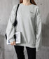韓国風ロゴカットソーゆる ロングTシャツ レディース ゆったりチュニックtシャツ オーバーサイズ クルーネックプルオーバー ストリート 着やせトップススウェット風 6WUBIXIE-002