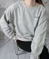 韓国風ロゴカットソーゆる ロングTシャツ レディース ゆったりチュニックtシャツ オーバーサイズ クルーネックプルオーバー ストリート 着やせトップススウェット風 6WUBIXIE-002
