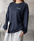 韓国風ロゴカットソーゆる ロングTシャツ レディース ゆったりチュニックtシャツ オーバーサイズ クルーネックプルオーバー ストリート 着やせトップススウェット風 6WUBIXIE-002
