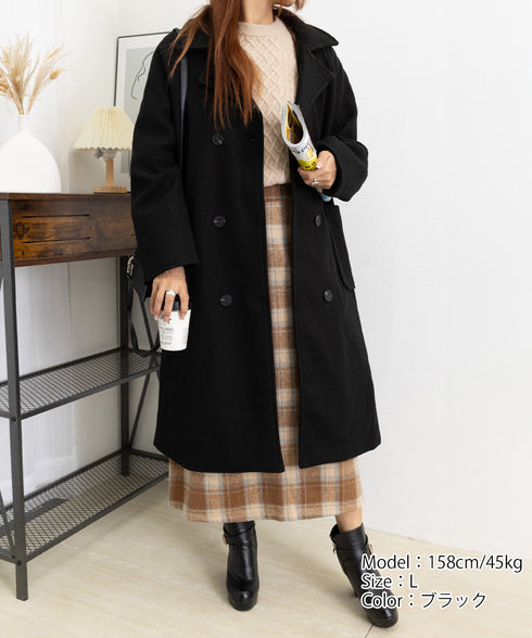 中綿 チェスターコート レディース 韓国 ウールタッチ ロングコート ダブルブレスト 暖かい アウター カジュアル きれいめ 通勤 ビジネス ol 大人 女性 服 6XINANYT-013
