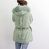 フード付き ジャケット 裏ボアレディース フーデッドコートファー付き フェイクファー パーカーコート ウエストマーク アウター あったか 防寒ジャンバー 韓国6色 6XINANYT-014