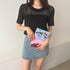 メッシュサマーニット レディース半袖夏服 穴あき ショート丈トップス 無地クルーネック 透かし編みニットプルオーバー 春夏秋 透け感 おしゃれ きれいめカジュアル 6XINANYT-026