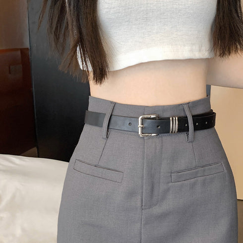ミニスカート スーツスカート ベルト付き レディース ハイウエスト 膝上スカート無地可愛い 台形スカート ショート丈 美脚脚長ボトムス Aライン 春夏秋冬おしゃれ 6XINANYT-029
