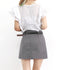 ミニスカート スーツスカート ベルト付き レディース ハイウエスト 膝上スカート無地可愛い 台形スカート ショート丈 美脚脚長ボトムス Aライン 春夏秋冬おしゃれ 6XINANYT-029