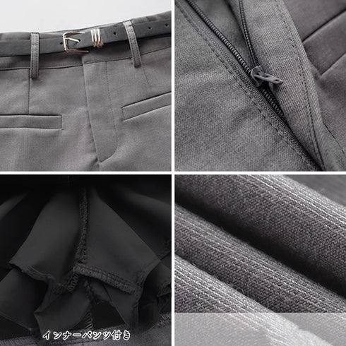 ミニスカート スーツスカート ベルト付き レディース ハイウエスト 膝上スカート無地可愛い 台形スカート ショート丈 美脚脚長ボトムス Aライン 春夏秋冬おしゃれ 6XINANYT-029