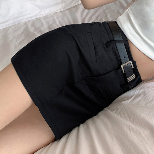 ミニスカート スーツスカート ベルト付き レディース ハイウエスト 膝上スカート無地可愛い 台形スカート ショート丈 美脚脚長ボトムス Aライン 春夏秋冬おしゃれ 6XINANYT-029