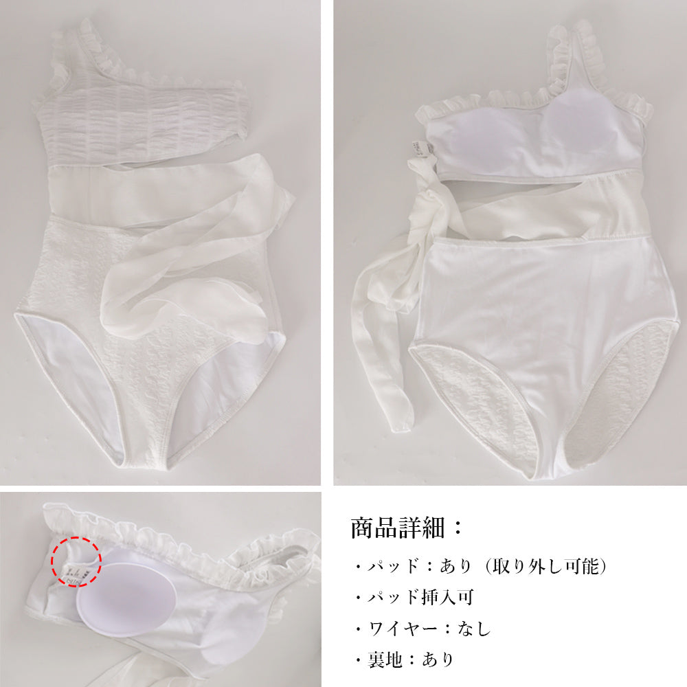 ウエストリボンワンピース水着20代30代