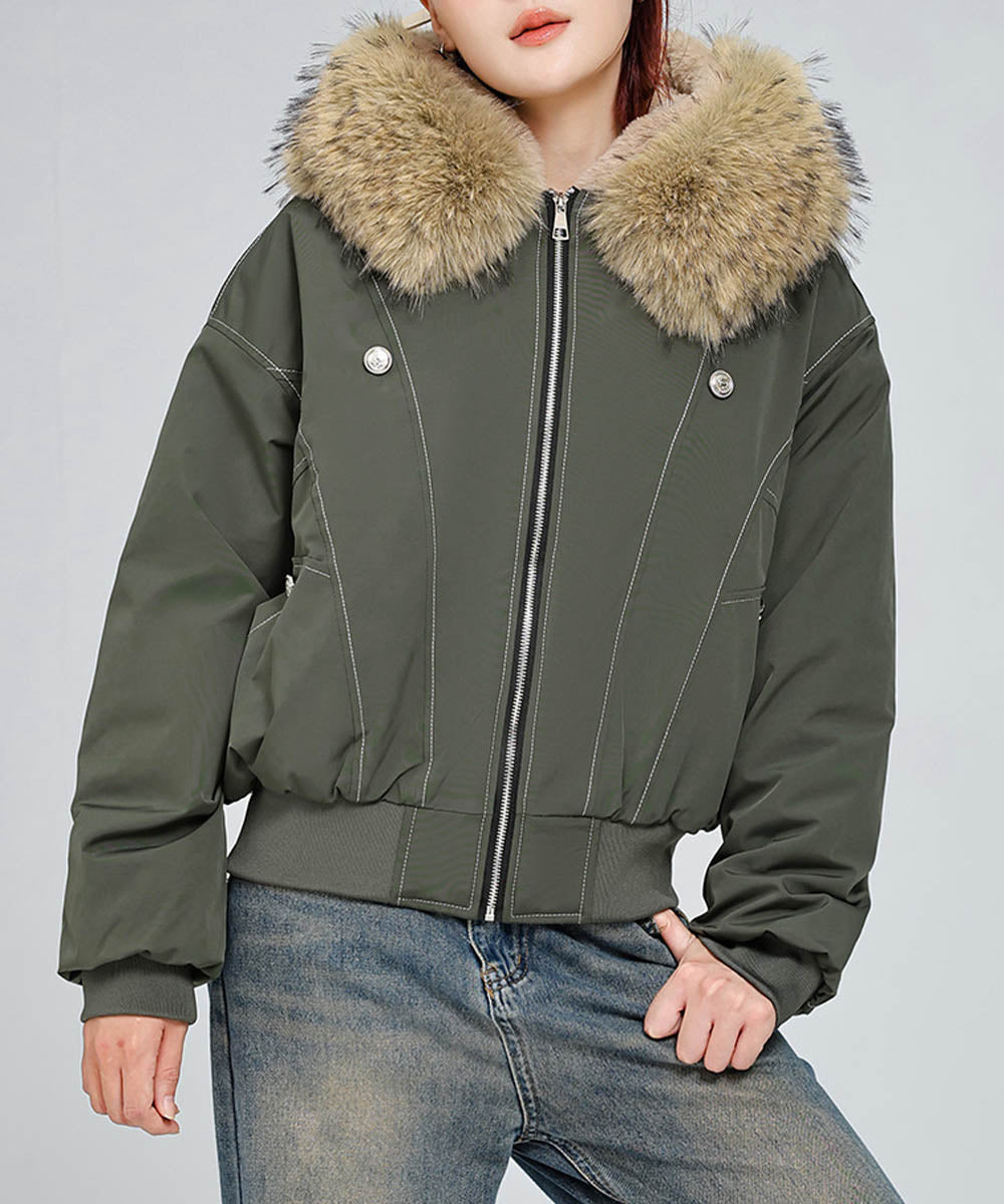 ファーフードジャケット裏ボアブルゾン冬服