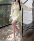 オフショルダーミニワンピース 可愛い夏服 ホルターネック チュニックワンピース レディース ウエストマーク フリルティアードワンピース きれいめワンピ フェミニン 6YIGUL-005