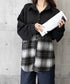 エンボスロゴスウェットアウターチェック柄 レディース 型押し羽織り オーバーサイズ ライトアウター 体型カバー ビッグシルエット春秋服 韓国風 シャツアウター長袖 6YIGUL-008