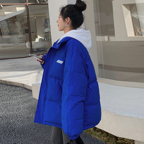 エコダウンジャケット 防寒防風中綿コート レディース スタンドネック フェイクダウンコート ロゴ付きあったかいアウター カジュアル ブルゾン 体型カバージャンパー 6YIHAN-001