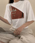 レイヤードタンク付きTシャツカットアウト アシンメトリーTシャツ タンクトップ2点セット レディース Y2Kレイヤードトップスクロップド丈 半袖カットソー 韓国風 6YIXIU-001