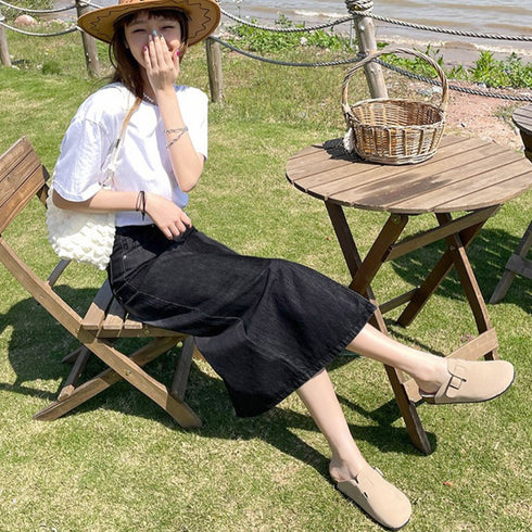 デニムスカート スリット タイトスカート レディース ハイウエスト レトロ ロングスカート 大人カジュアル 体型カバー 着やせ ストレートスカート韓国 春夏秋冬 6YPMY-001